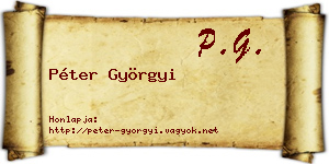 Péter Györgyi névjegykártya