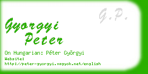 gyorgyi peter business card