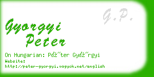 gyorgyi peter business card